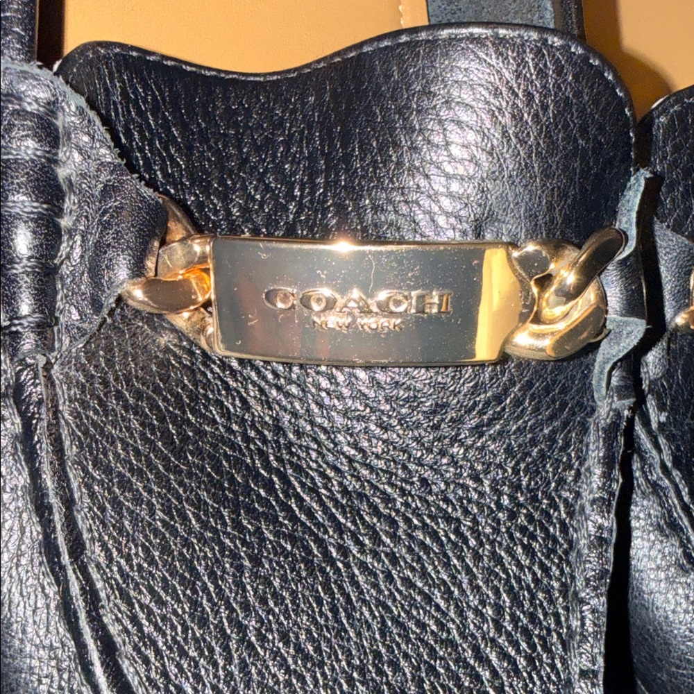 Coach Black Pebble Leather Women's Loafers with Gold Hardware - Picture 14 of 14